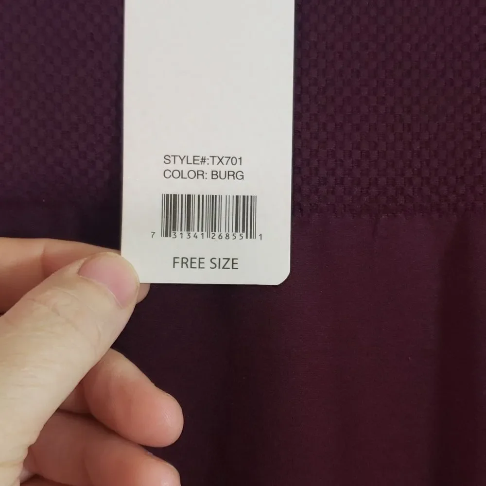 Sofra Long Free Size Burgundy Leggings (AF) - Picture 3 of 8